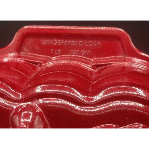 Red Nordic Ware Gingerbread Man Loaf Pan Pound Christmas Cake Bread Mold - Picture 2 of 7